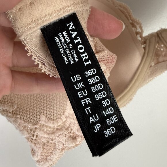 Natori 36D Nude Lace Underwire Bra Lightly Lined Full Coverage Everyday Comfort - Picture 5 of 5